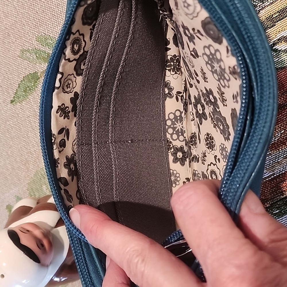 Teal Vegan Leather Crossbody or Clutch - Picture 11 of 12